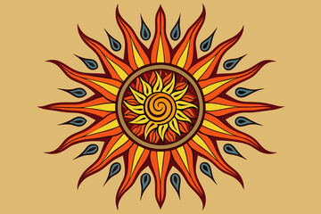 sun tattoo  art vector illustration 
