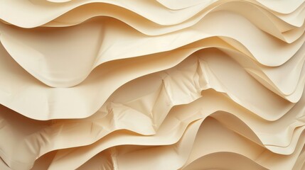 Close up of white fabric wall with wave pattern