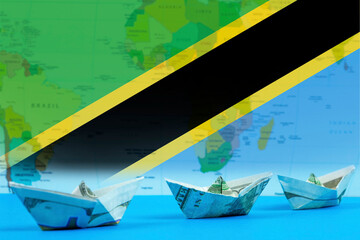 Sea transport of Tanzania concept, bulk carrier or trade idea, international transportation