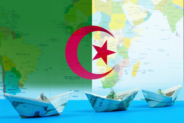 Sea transport of Algeria concept, bulk carrier or trade idea, international transportation
