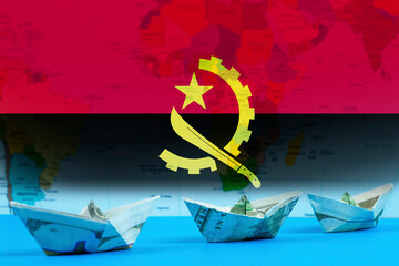 Sea transport of Angola concept, bulk carrier or trade idea, international transportation