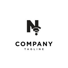 Fototapeta premium Letter N wifi signal logo icon vector template.eps