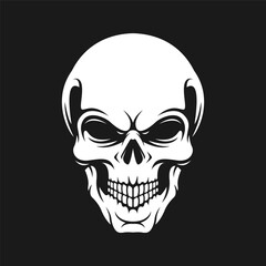 Black and white skull silhouette