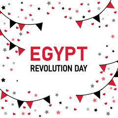 Egypt revolution day celebration illustration