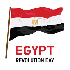 Egypt Revolution Day. Greeting Card for Egyptian national day