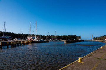 Yacht Harbor in Leba. Baltic Sea, Poland - obrazy, fototapety, plakaty