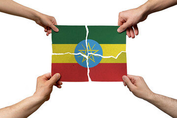 Solidarity and togetherness in Ethiopia, people helping each other, unity and help idea, support concept