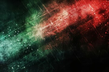 black red and green grungy noise texture background with bright light glow retro abstract illustration