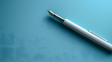 Minimalist Pen Stationery on Light Blue Gradient Background