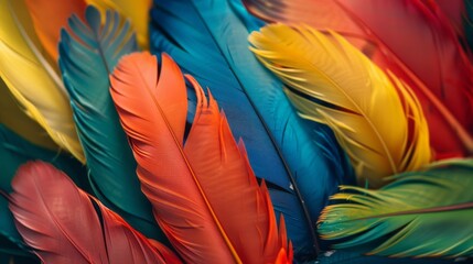 Multi-Colored Feathers Cluster.