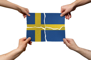 Solidarity and togetherness in Sweden, people helping each other, unity and help idea, support concept