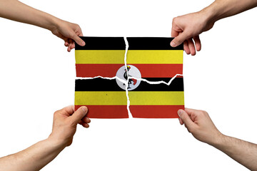 Solidarity and togetherness in Uganda, people helping each other, unity and help idea, support concept