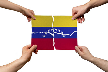Solidarity and togetherness in Venezuela, people helping each other, unity and help idea, support concept