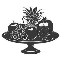 Silhouette fruit platter black color only full