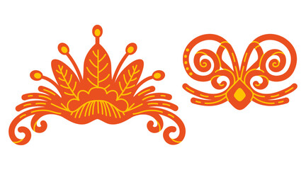 Abstract vector floral design elements isolated illustration