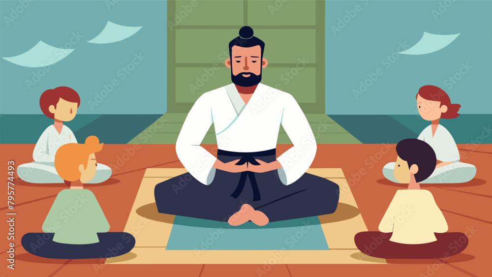 Aufkleber in the midst of a rigorous training session a sensei interrupts to give a lesson on the power of min