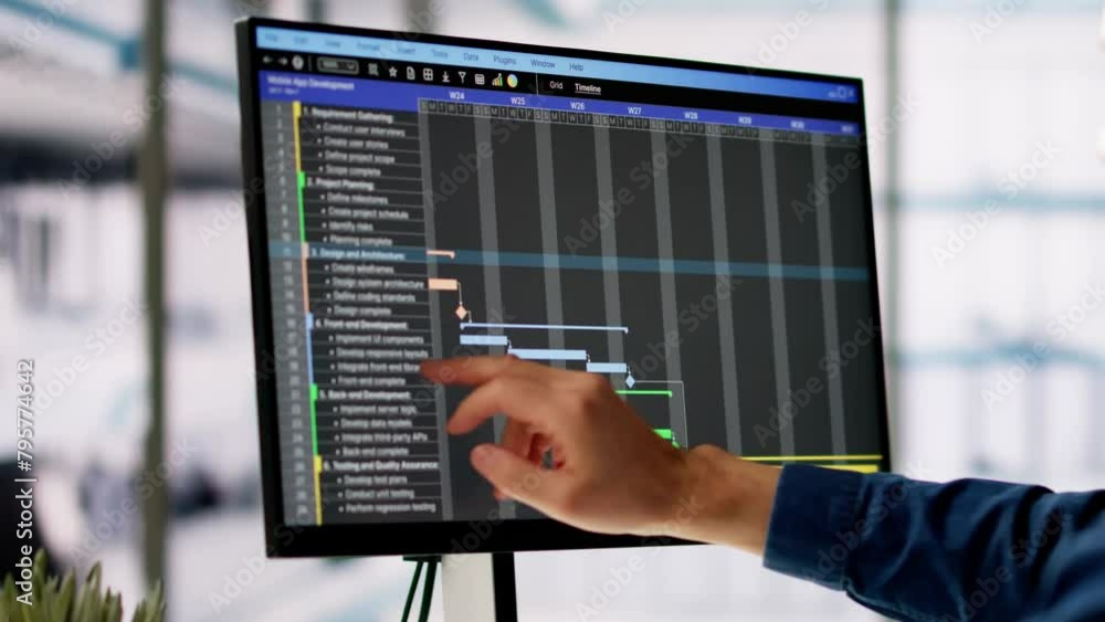 Poster gantt project management chart software