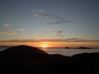 Sunset over the sea at Wilsons Promontory