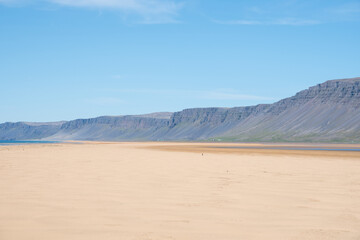 Fototapeta na wymiar Raudasandur beach in the westfjords of Iceland