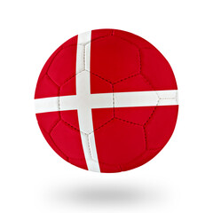 Naklejka premium Soccer ball with denmark team flag isolated on white