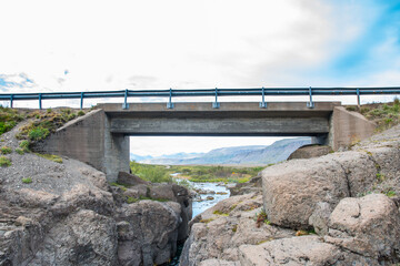Bridge across sunddalsa river in Trostanfjordur in the Icelandic westfjords