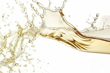dynamic white wine splash liquid photography isolated on white background