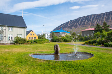 park in town of Isafjordur in Iceland