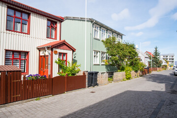 Buildings in town of Isafjordur in Iceland