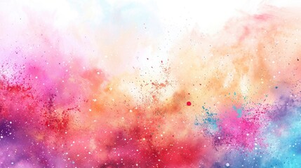 Сolorful rainbow holi paint color powder explosion, panorama background with free place for text