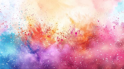 Сolorful rainbow holi paint color powder explosion, panorama background with free place for text