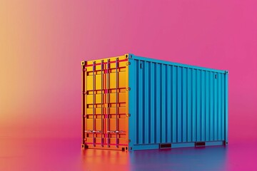 industrial cargo container in bold colors global shipping and logistics concept 3d illustration 20