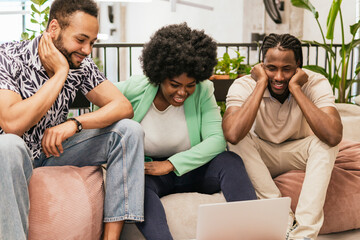 Collaborative team working in a modern coworking space