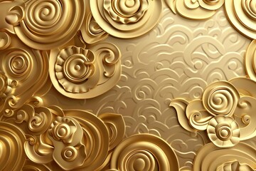 luxurious gold background with circular chinese pattern elegant wallpaper design for cosmetic advertisement 3d illustration 8