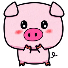 pig standing isolated on transparent background