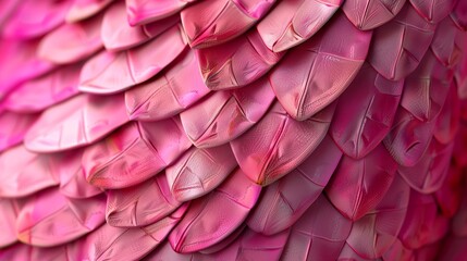 Fototapeta premium Pink dragon scales made from hundreds of tiny pink leaves.