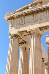 Fototapeta premium Ancient Greece Revealed Parthenon's Marble Beauty Amidst Tourism