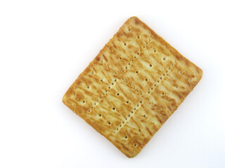 salt cracker on white background