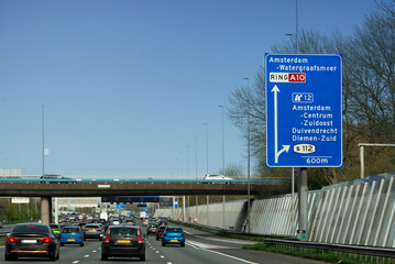 Ausfahrt, Amsterdam, Zentrum auf Autobahnring A10