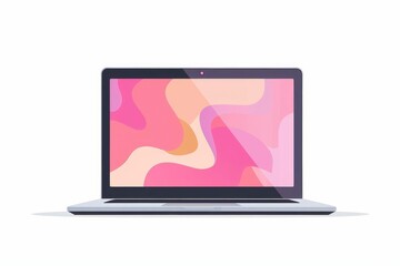 modern laptop computer icon in trendy flat design isolated on white electronic device mockup