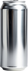 Shiny silver aluminum beverage can