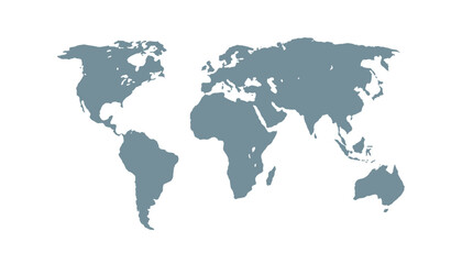 World map. Modern color vector map. Silhouette map	