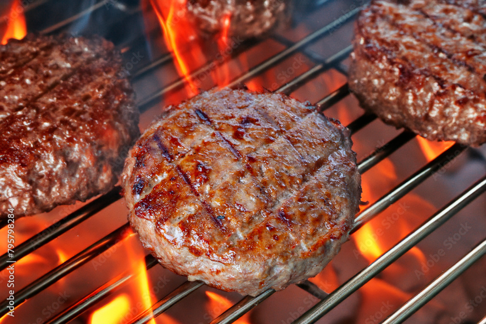 Poster grilled hamburger meat