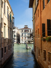 Venice small canal leading to the Grand Canal