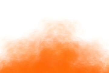 Orange smoke texture overlay isolated on white	
