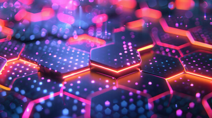Background of glow tech hexagon abstract design