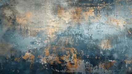 Obraz premium Immerse yourself in the moody ambiance of a grunge blue background, where faded hues and gritty textures intertwine to evoke a sense of nostalgia and intrigue, perfectly rendered in high definition