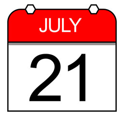 Fototapeta premium July 21, An isolated daily calendar. Appointment scheduling. Dog day.