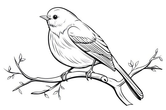Bird outline sketch drawing animal illustrated.