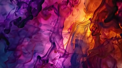 Delve into the swirling depths of a colorful alcohol ink abstract background, where vibrant pigments cascade and collide in a dazzling display of color and movement, captured in stunning HD detail