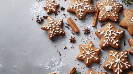 a group of gingerbread cookies with white frosting